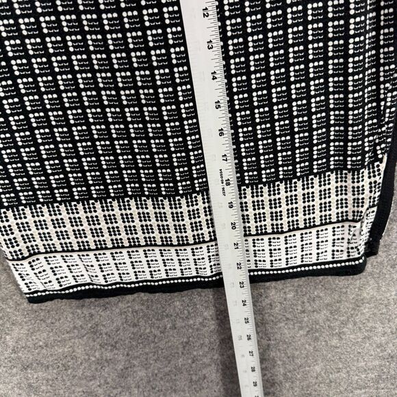 Max Studio Skirt Women XS Black Plaid A-Line Midi Mid Rise Pull On Stretch - Picture 4 of 7